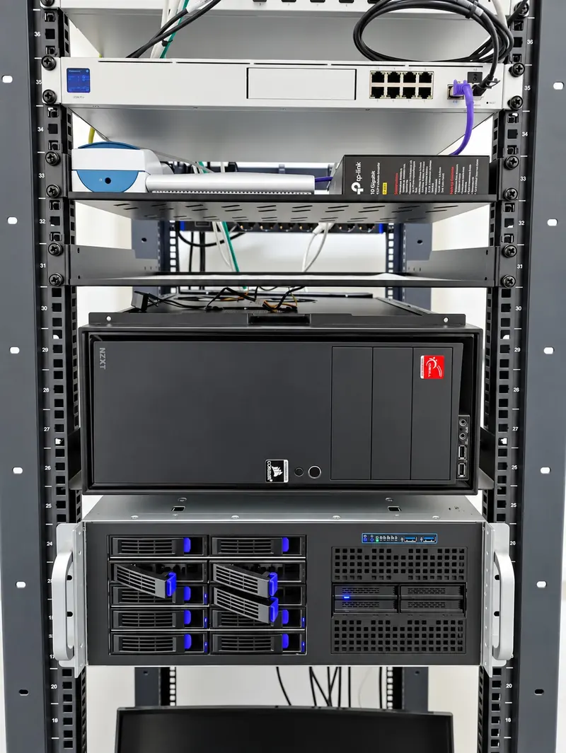 Server und Netzwerktechnik im Rack